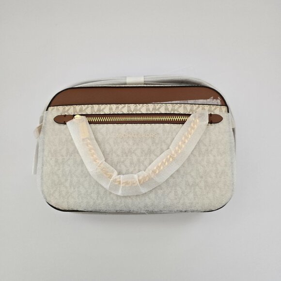 Michael Kors Jet Set Large Logo Crossbody Bag -Vanilla - NWT - Picture 2 of 7